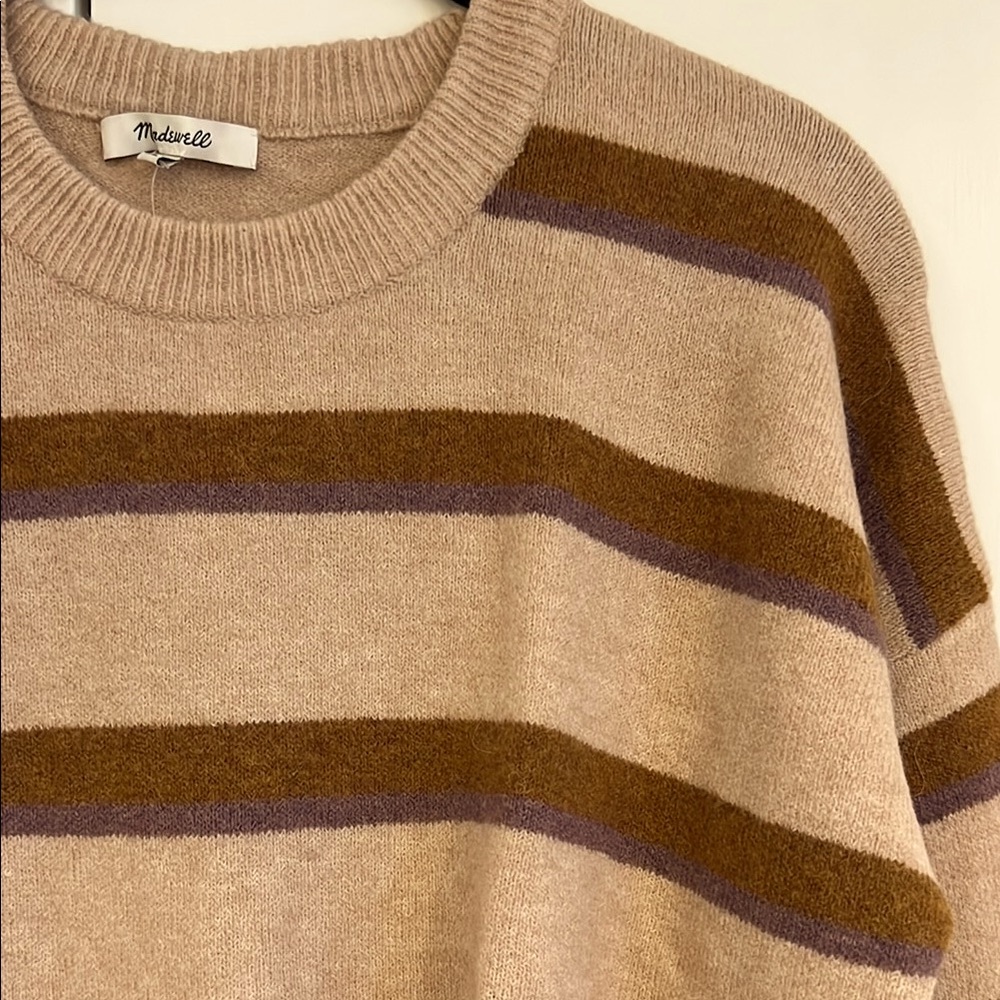 Madewell Striped Sweater - Beige and Brown